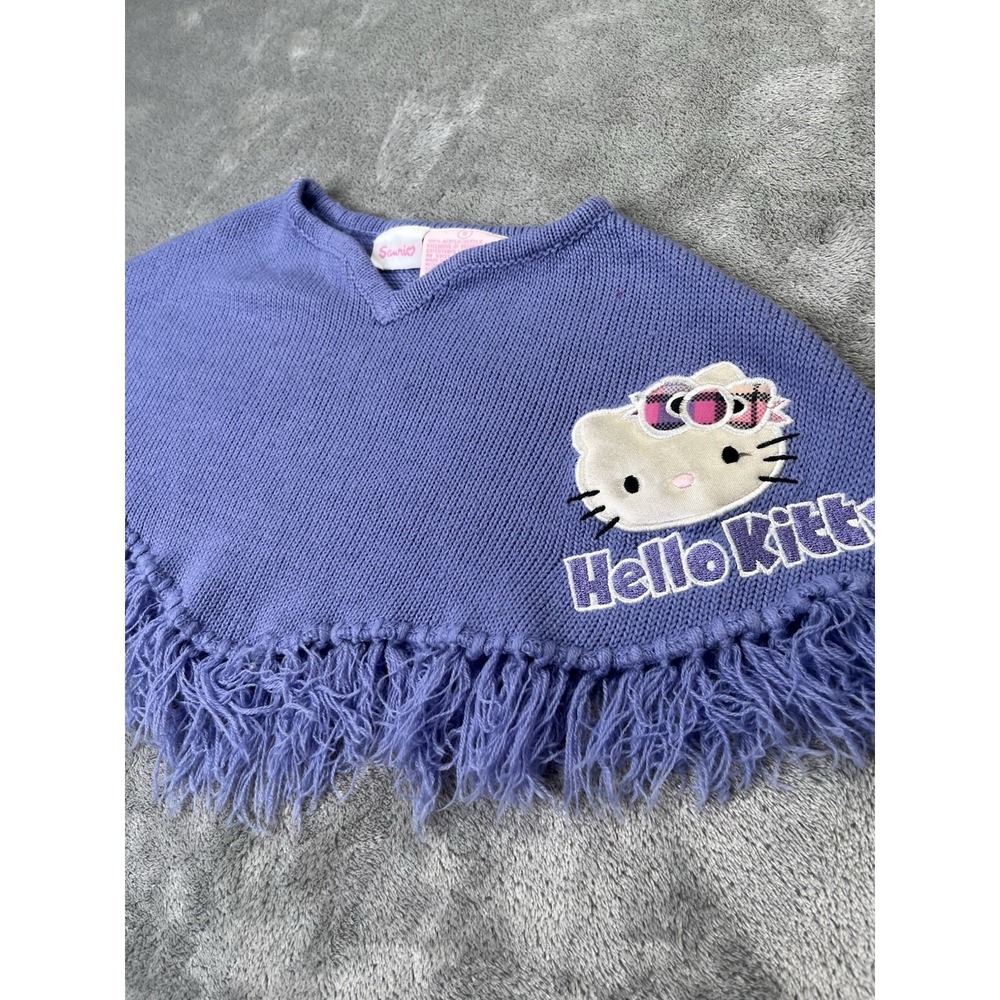 Vintage Sanrio Hello Kitty Poncho Size 5 Y2K Purple